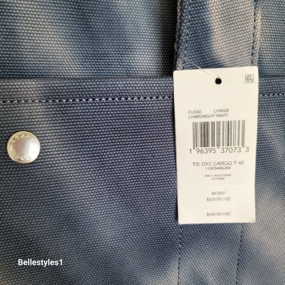COACH Tie Dye Cargo 42 Canvas Large Tote -Midnight Navy color ⭐ - Picture 16 of 16